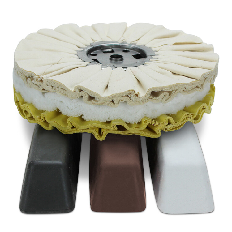 6 Piece Aluminum Buffing Kit: 10" Airway Buffing Wheels & XL Polishing Compounds