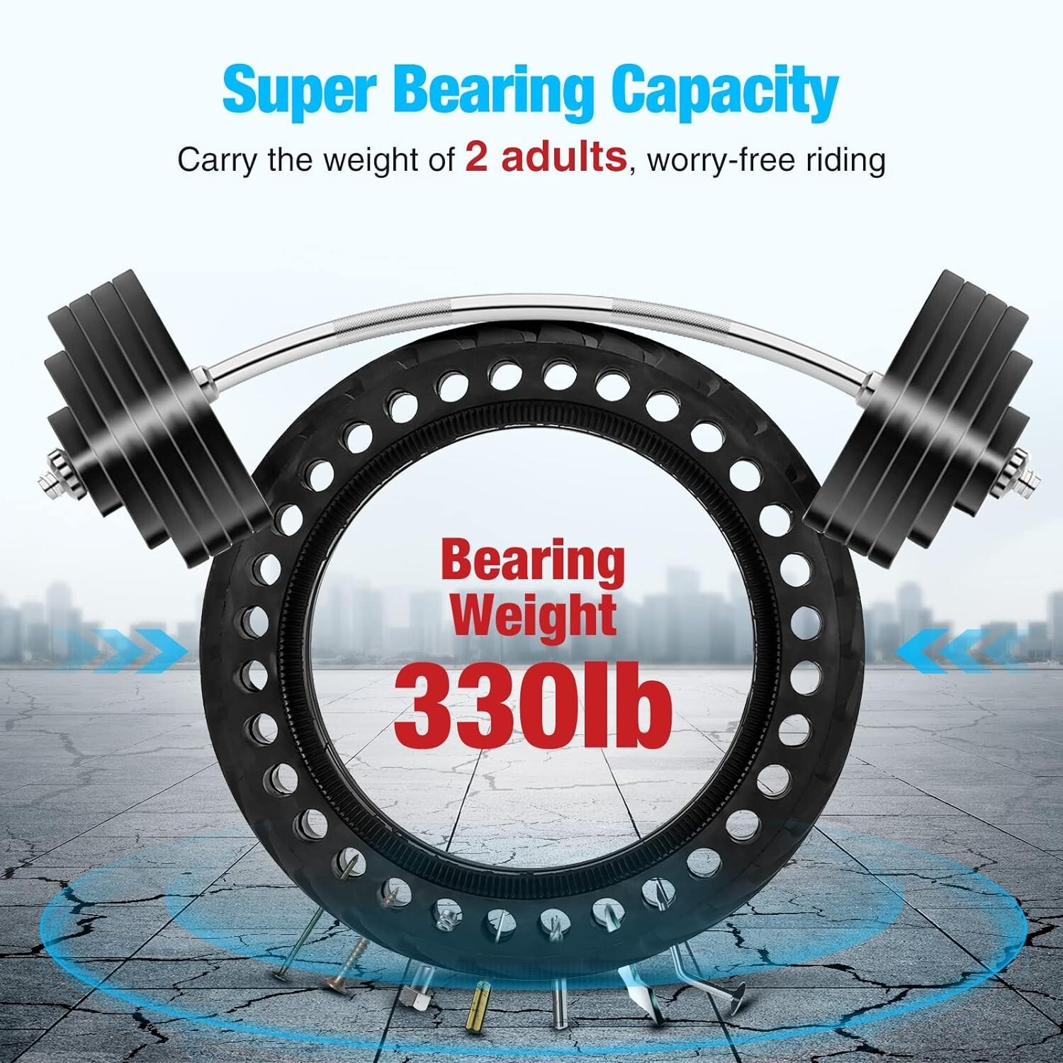 2-Pack 8.5" Solid Tires for Electric Scooter with 2 Tools