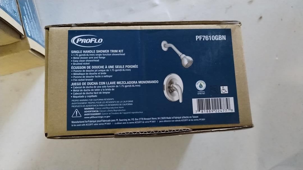 ProFlo Single Handle Shower Trim Kit - PF7610GBN