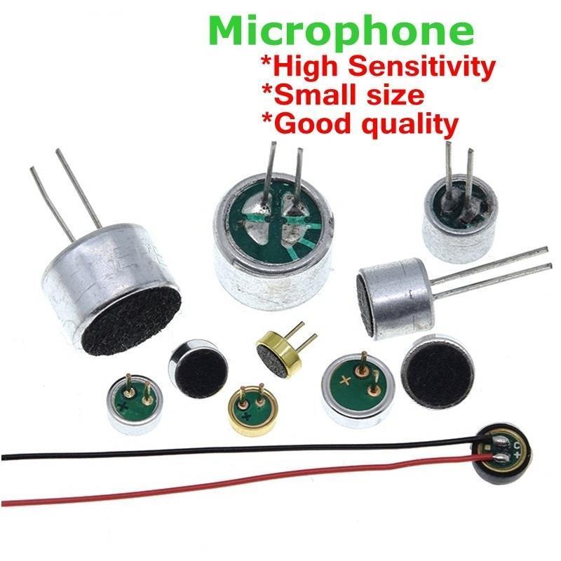 10Pcs Microphone 9x7mm Electret 2 Pin Pick-up Electronic Module Switch Sensor