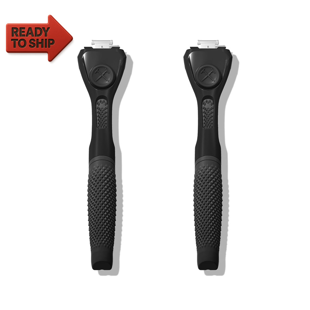 Razor Handle (2 Pack) Black | Replacement Razor Blade Handles
