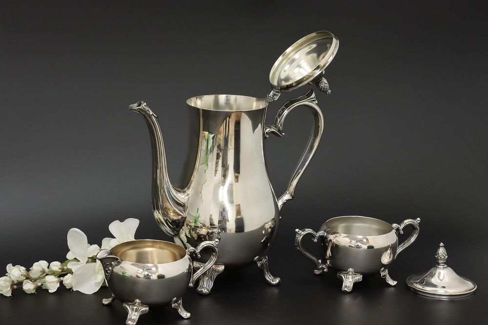 Victorian Vintage 3 Pc Silverplate Tea or Coffee Set, IS Co. #54945