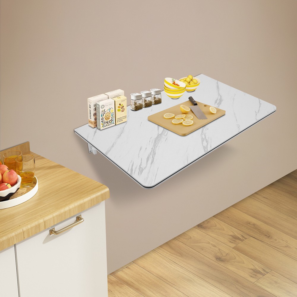 Folding Computer Desk Home Office Study Wall Mount Laptop Table Space Saving