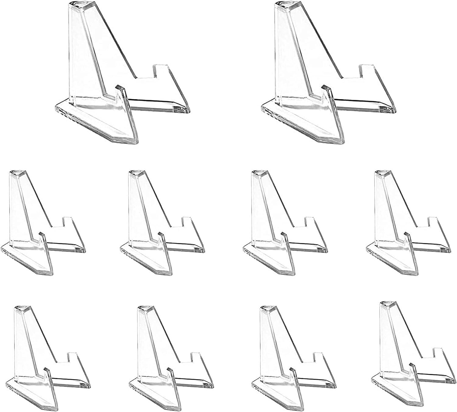 10X Coin Display Stands Paper Trading Card Easel Small Size Holder Clear Plastic