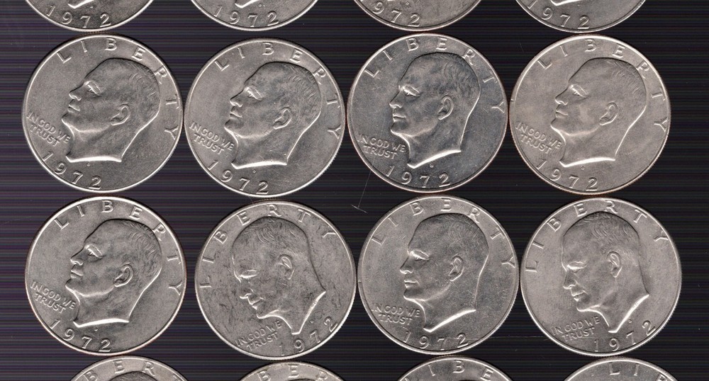 1972 21 EISENHOWER DOLLARS circulated