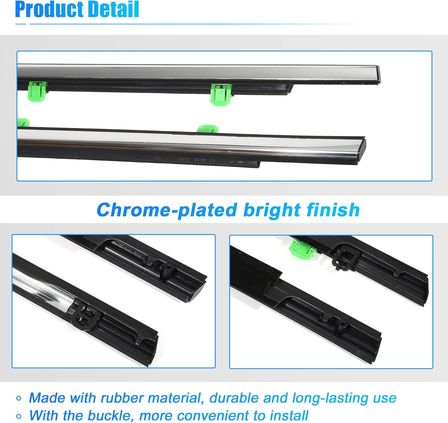 4pcs Weatherstrip Window Trim Seal Belt Car Outside Window Seal Belt for 2012-2