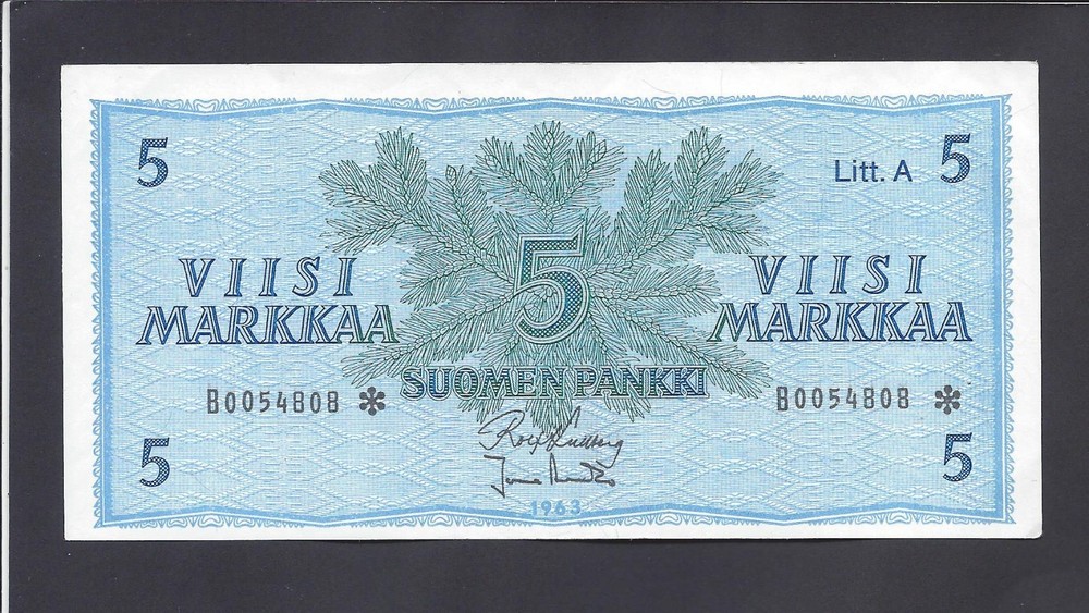 FINLAND  -  5 MARKKAA  1963   @  STAR * REPLACEMENT @