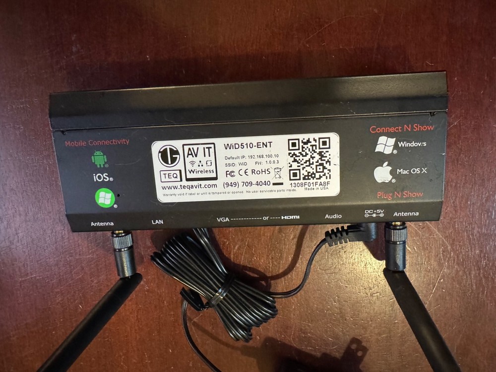 Teq AVIT WID510-ENT Wireless Device Presentation System