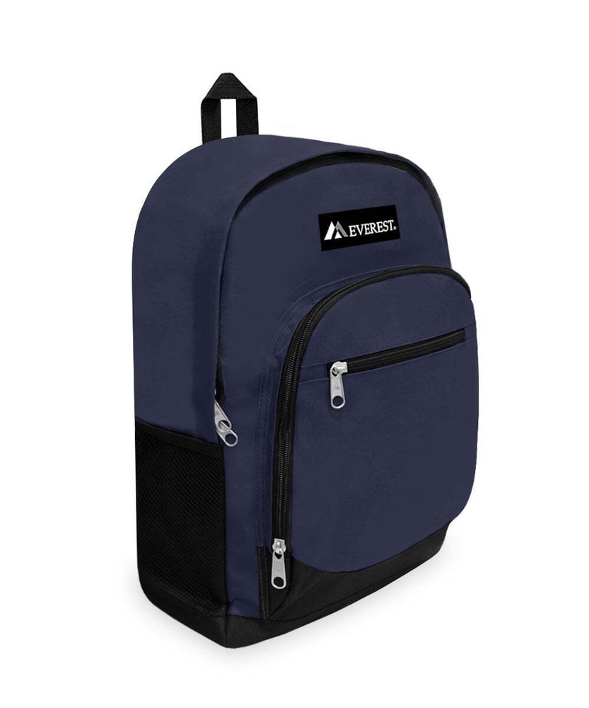 Unisex Casual Backpack with Side Mesh Pocket, Black