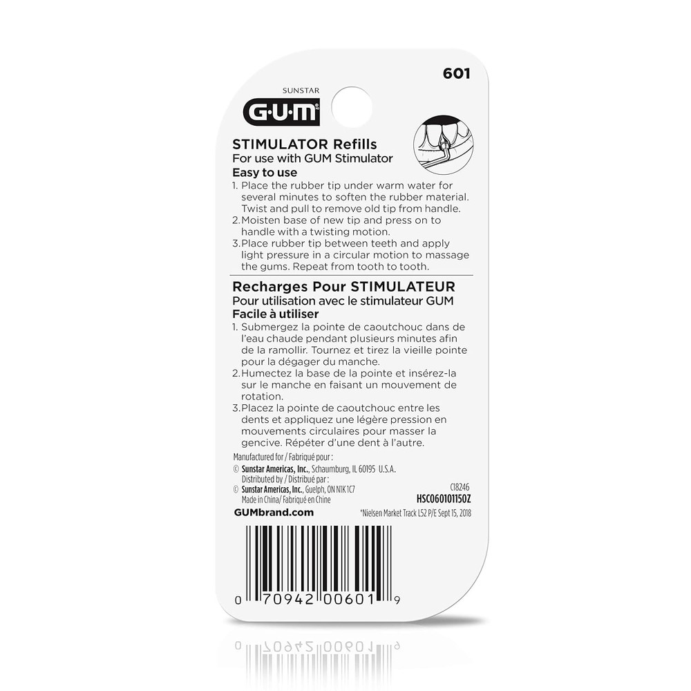 GUM Stimulator Rubber Tip Refills, 3 Count