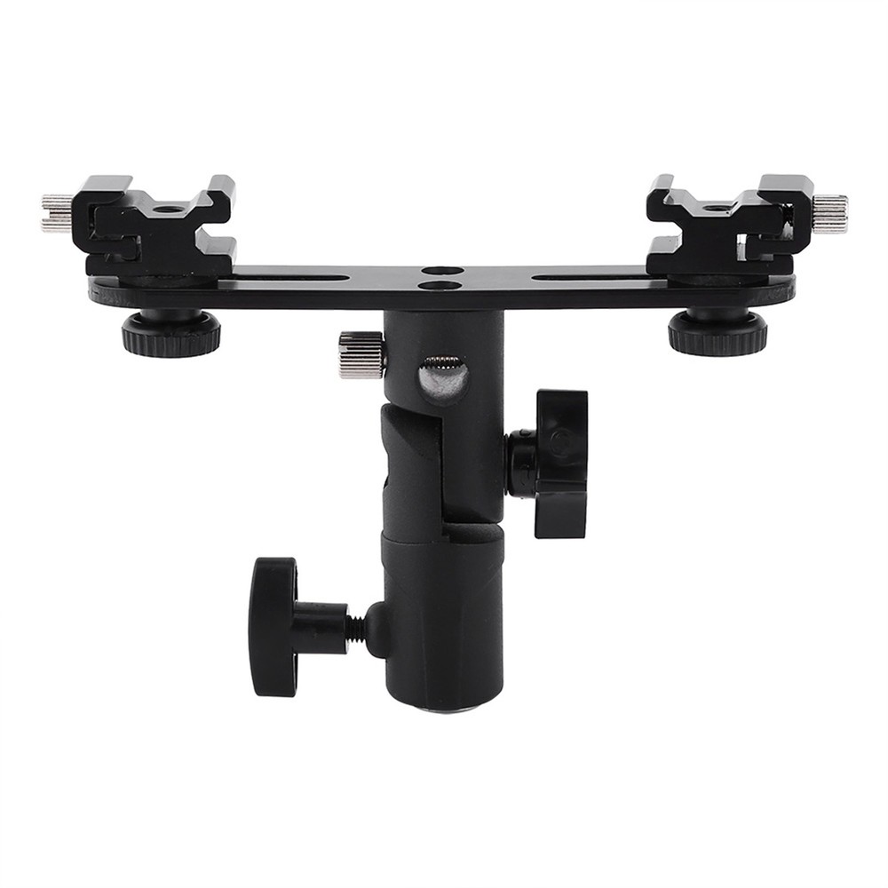 Dual Flash Bracket Sturdy Flash Umbrella Holder For Most Flash Tripod Or
