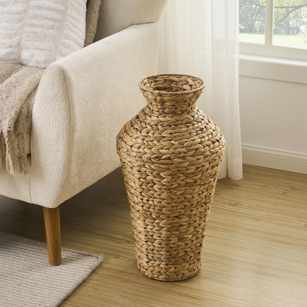 Natural 22" Water Hyacinth Floor Vase