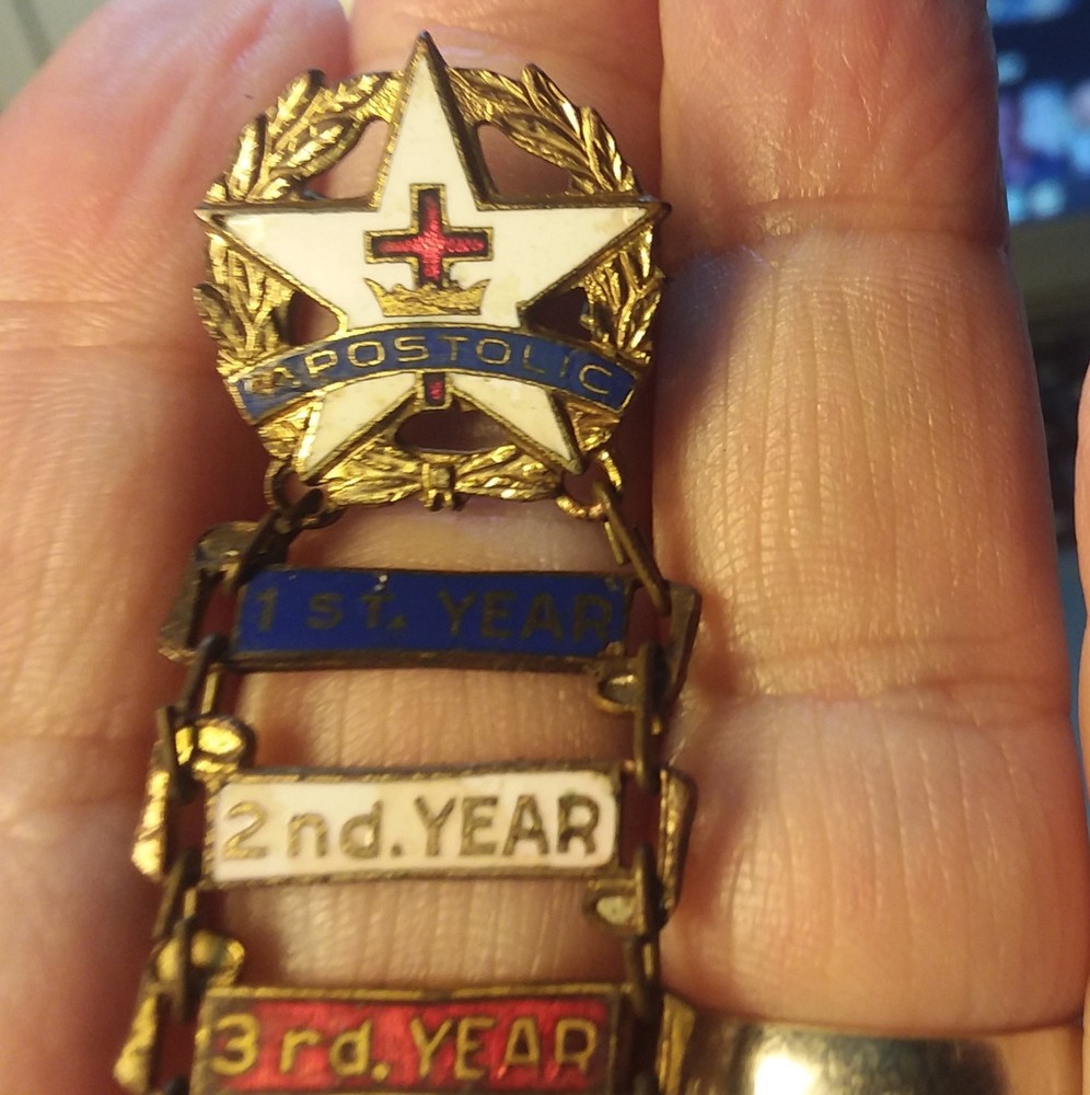 Antique 7th Year Apostolic Pin