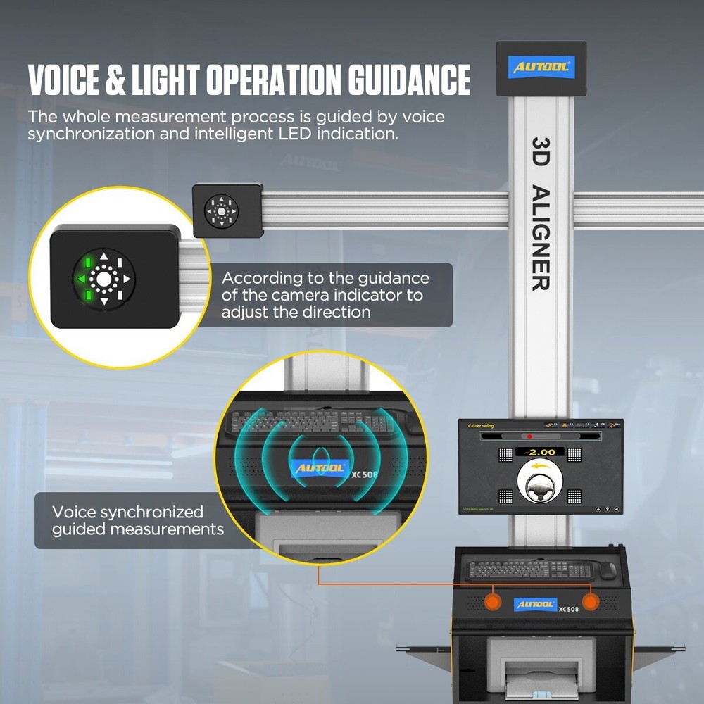 AUTOOL 3D Wheel Alignment Machine Fully Automatic Tracking Tire Aligner System
