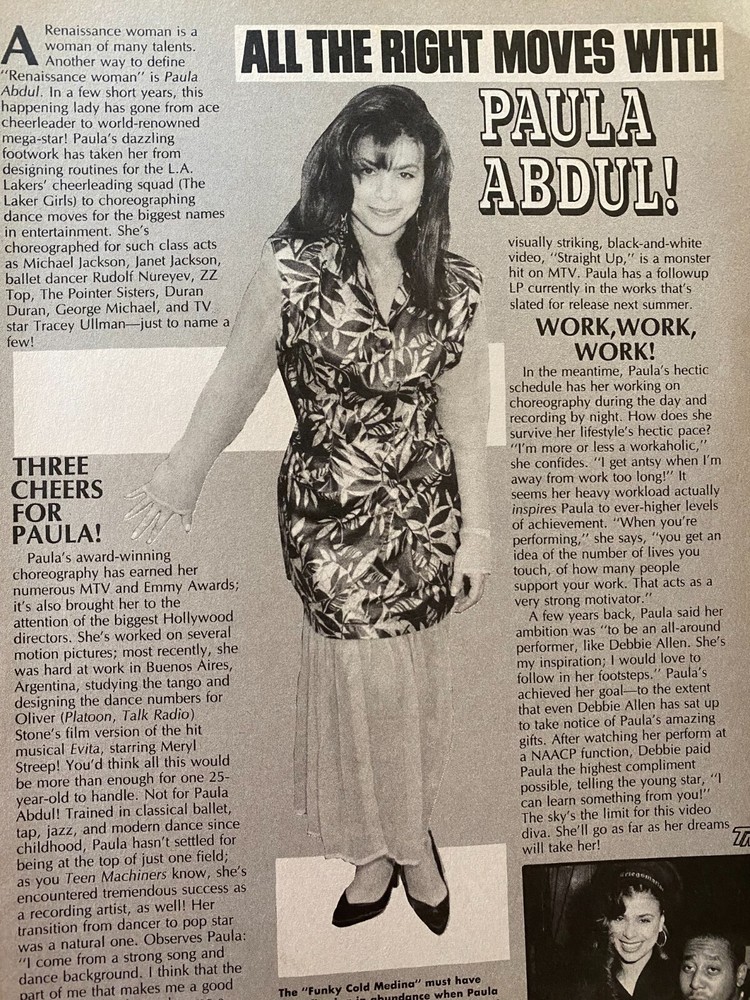 Paula Abdul, Full Page Vintage Clipping, c
