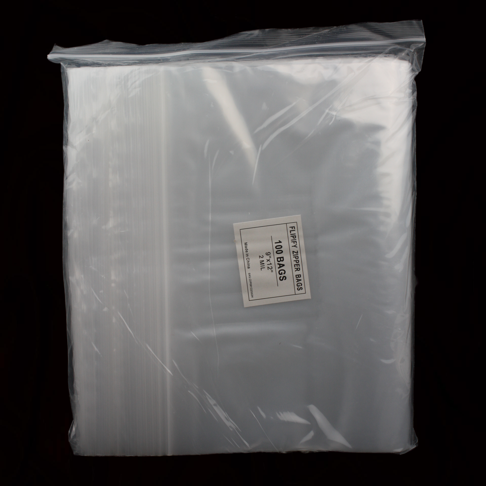 9x12 Zipper Zip Bags 2 Mil Seal Clear Plastic Baggies Top Lock Reclosable
