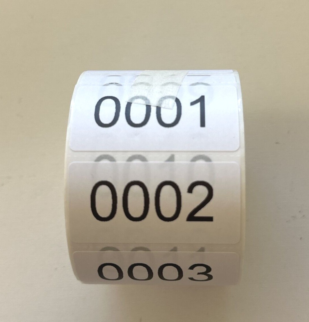5000 Labels Consecutive Number Inventory Stickers Labels 2" x 1" Customize