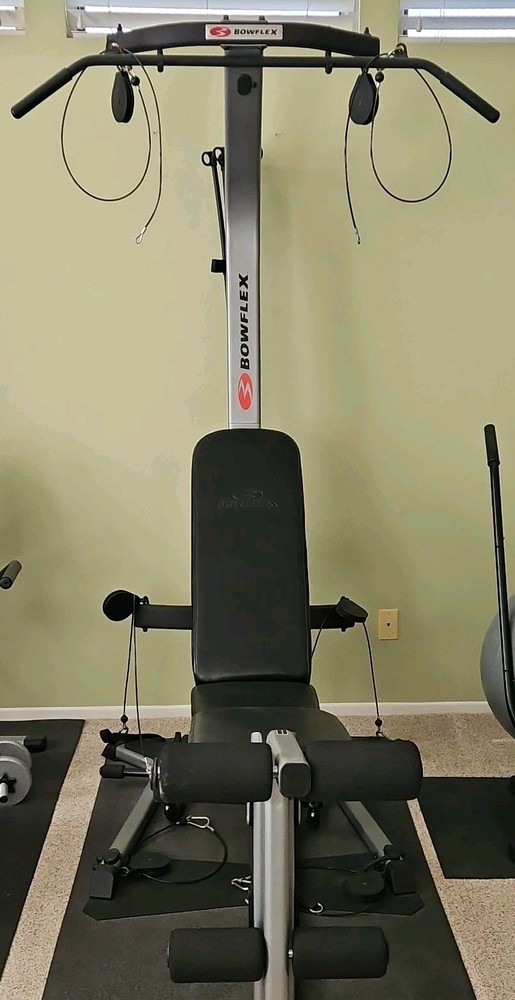 Bowflex Adjustable Ergonomic Home Gym Black & Silver Bench Cables Leg Extension