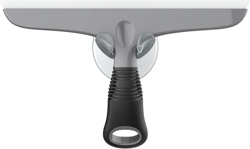 Multi-Purpose Silicon Squeegee, Suction Hook, 10 inch, White & Gray, 1 Pack