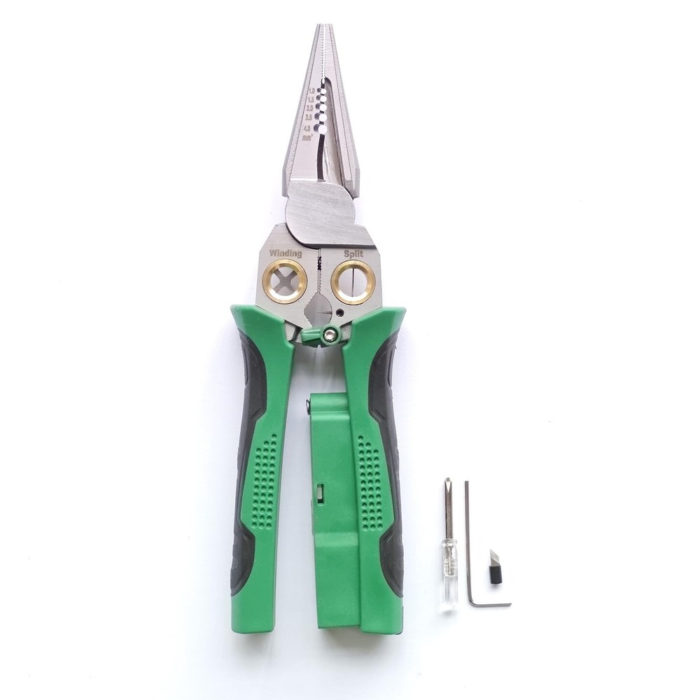 prtsrc 8 in 1 Electrical Wire Stripper With Voltage Tester Green