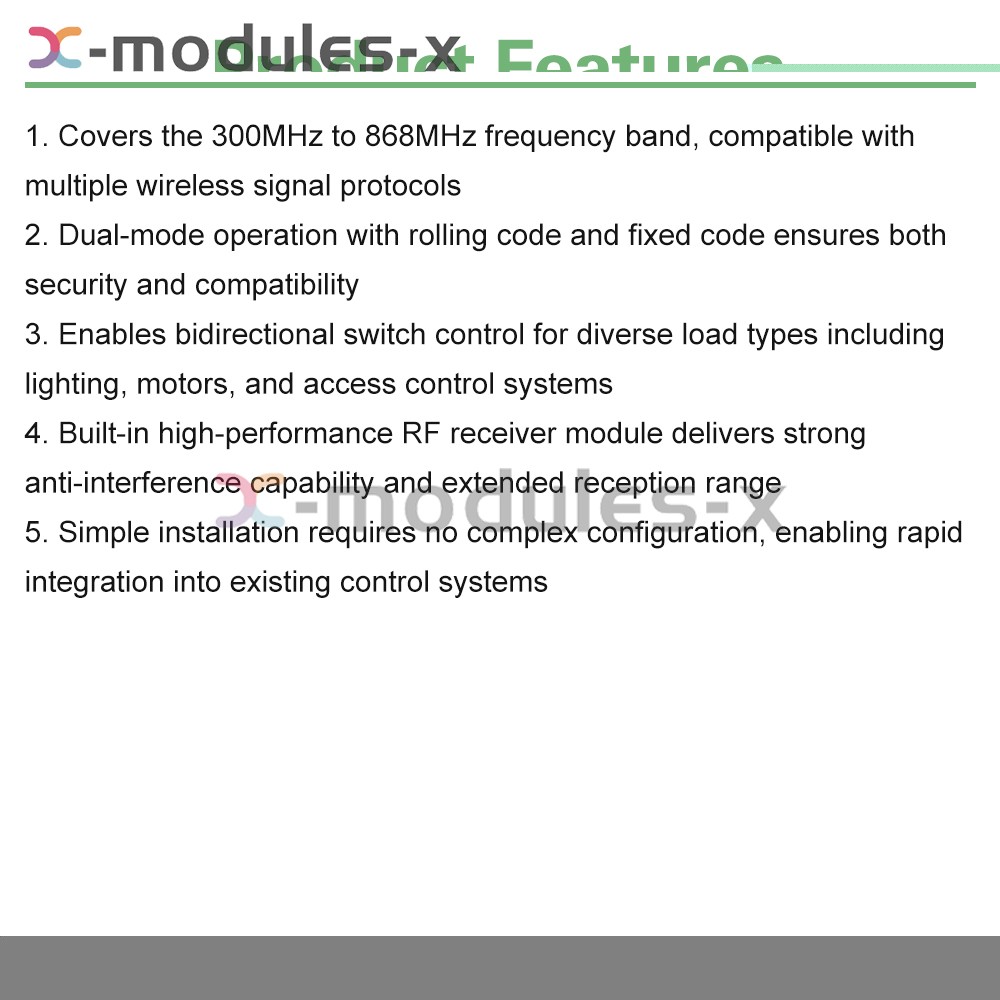 Universal 300-868MHz Multi-Frequency Receiver Switch Controller AC/DC On/Off