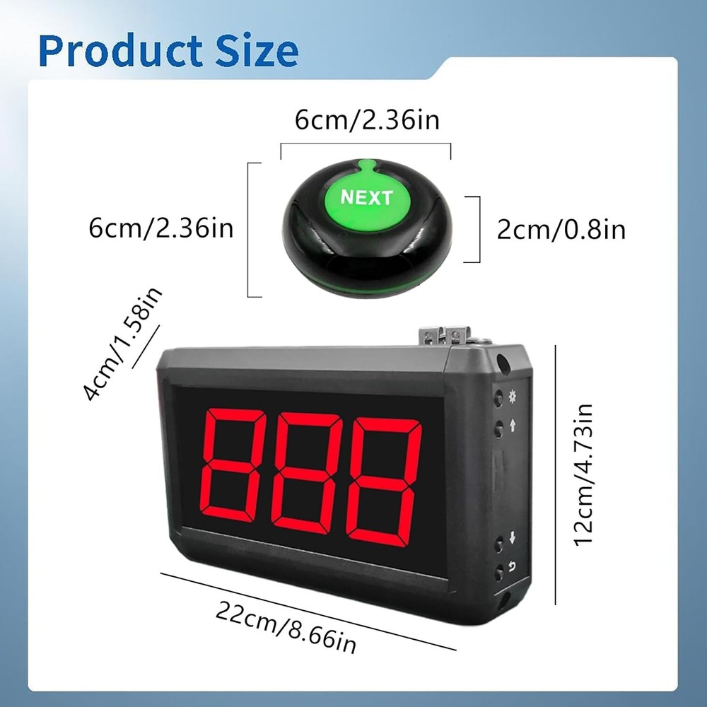 Take a Number System Wireless Queue Calling System with 1 Take a Number Display