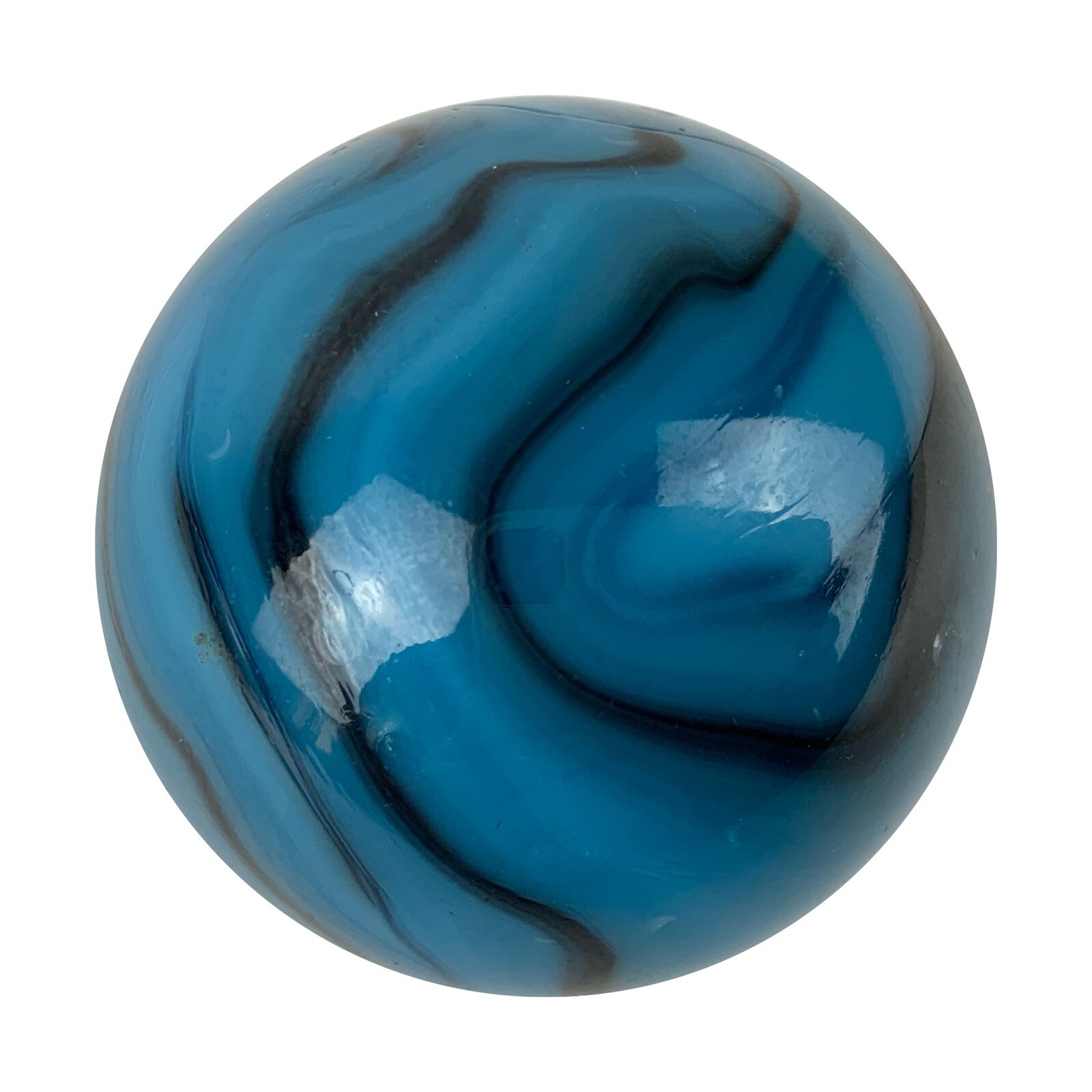 TOE BREAKER 50mm (2") BRONTOSAURUS Blue Swirl Marbles glass Toebreaker HUGE