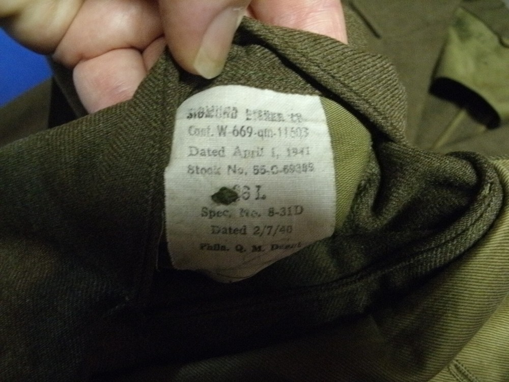 US ARMY WWII MIDDLE EAST COMMAND STAFF SERGEANT 4 POCKET TUNIC 1941 SIZE 36L