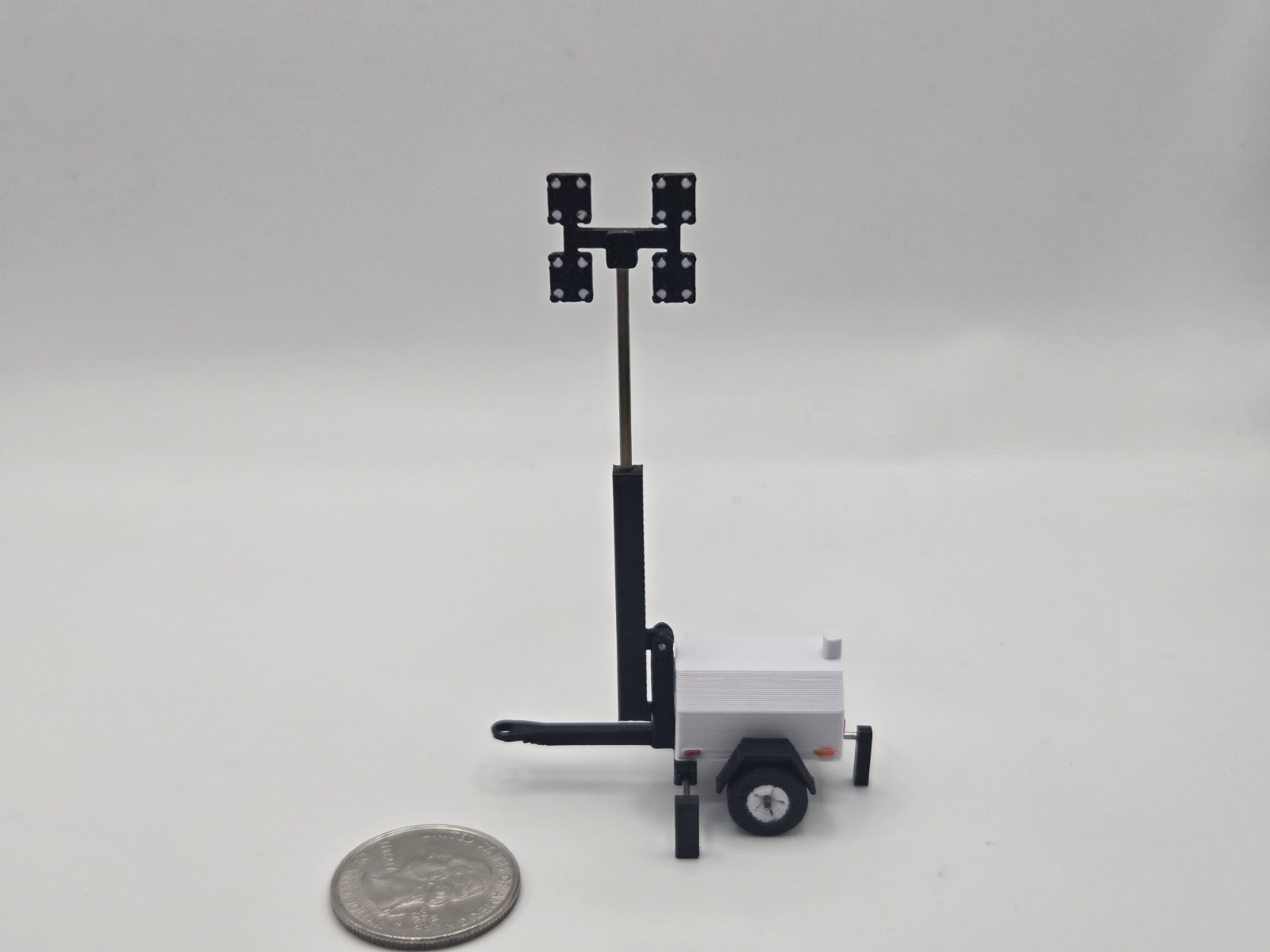 1/64 Scale Posable LED Light Tower in White