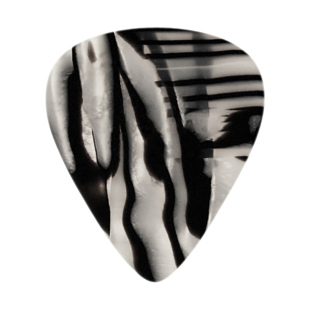 Celluloid Zebra Pearl Guitar Pick - .71mm Medium Gauge - Premium Made In USA 351