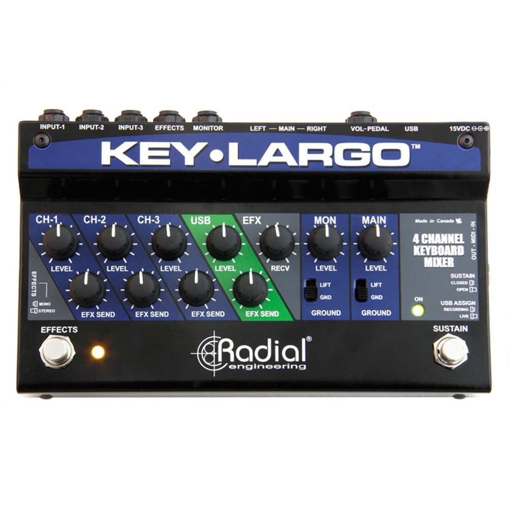 Radial Engineering Key-Largo Keyboard Mixer and Performance Pedal
