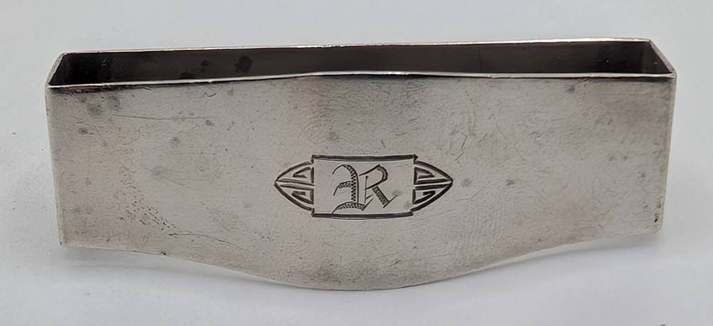 International Sterling Silver Napkin Ring "R" initial engraving