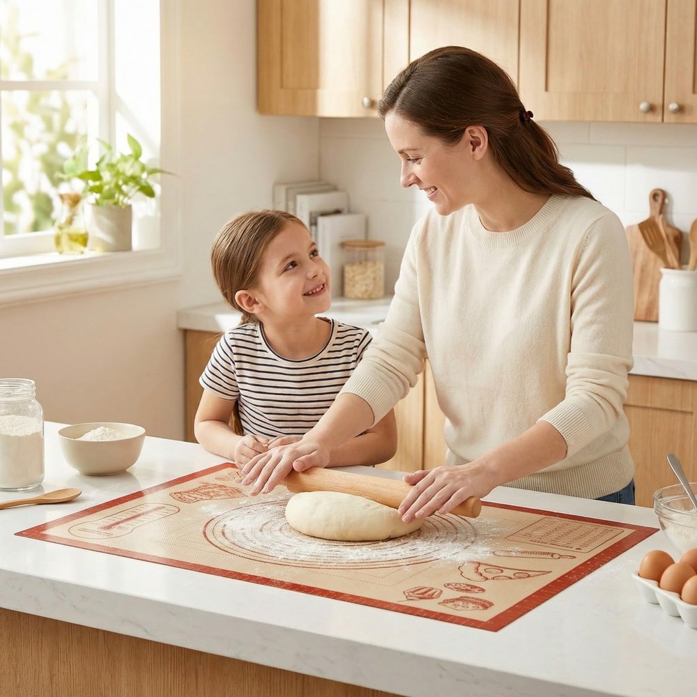 Silicone Baking Pastry Dough Mat - 28x20Inch Extra Large Cookie Bread Rolling...