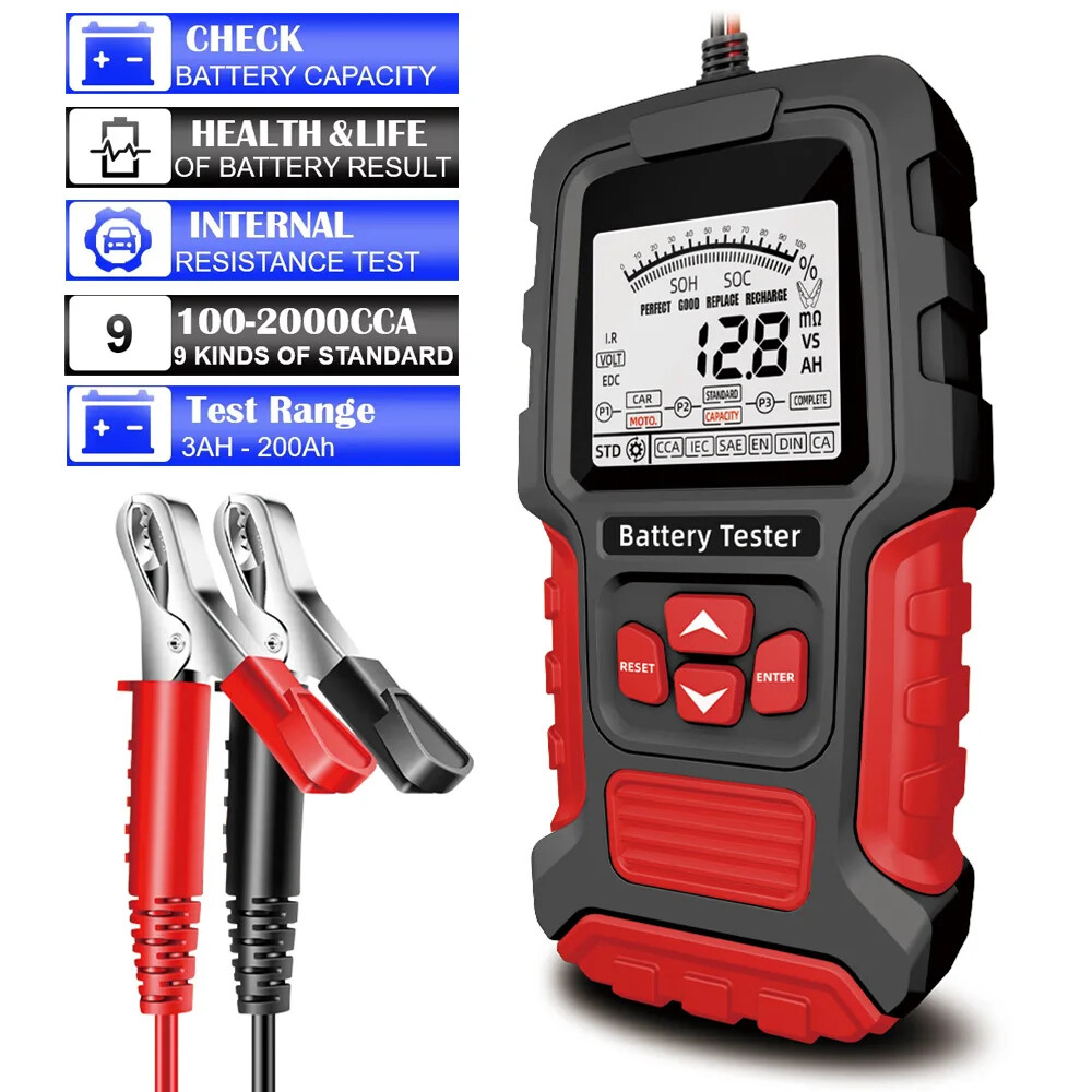 12V 24V Car Battery Tester LCD Test Tool  Scanner Diagnostic Digital Analyzer