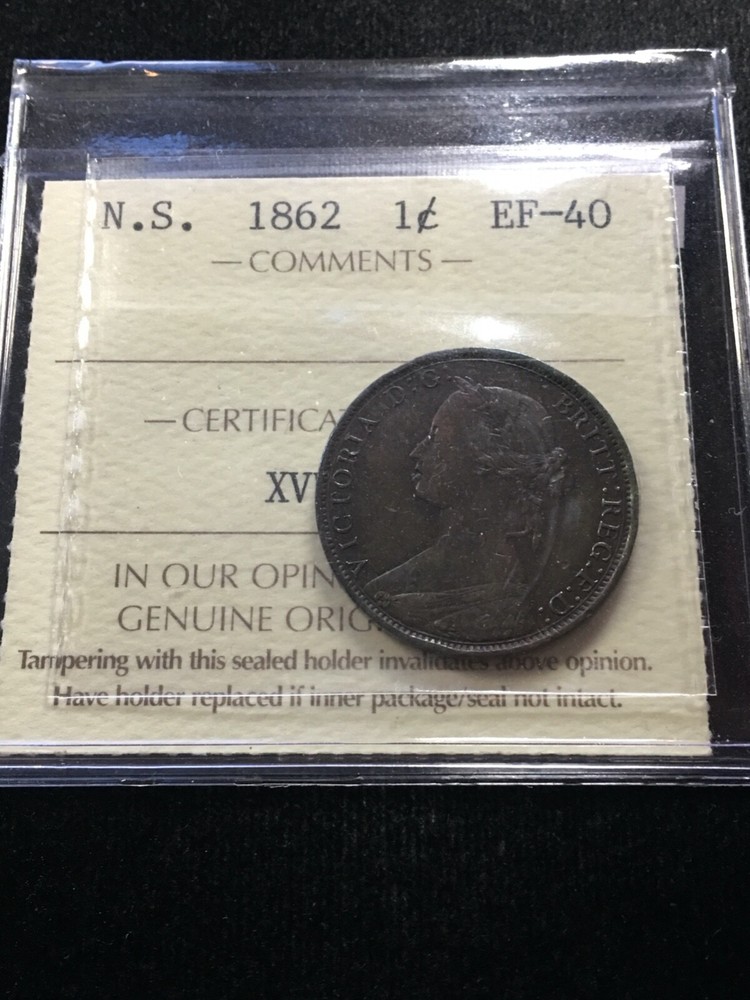1862  ICCS Graded Nova Scotia, One Cent, **EF-40**