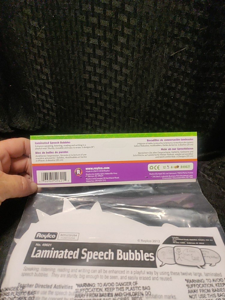 Roylco - Laminated Speech Bubbles 12pk