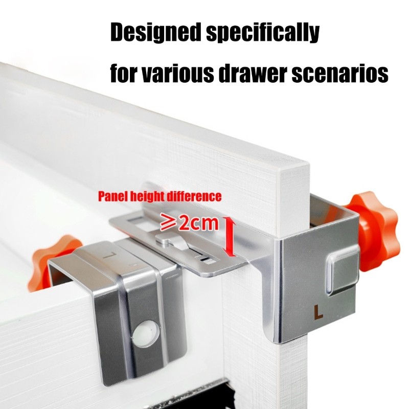 Drawer Panel Stabilizers Clip Drawer Front Installation Clamp Side Mount Design