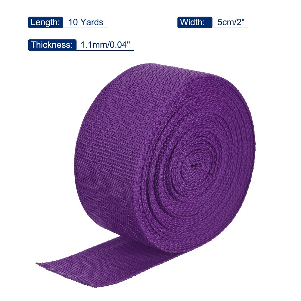 Lightweight Polypropylene Webbing Strap 5cm 10 Yard Purplish Red