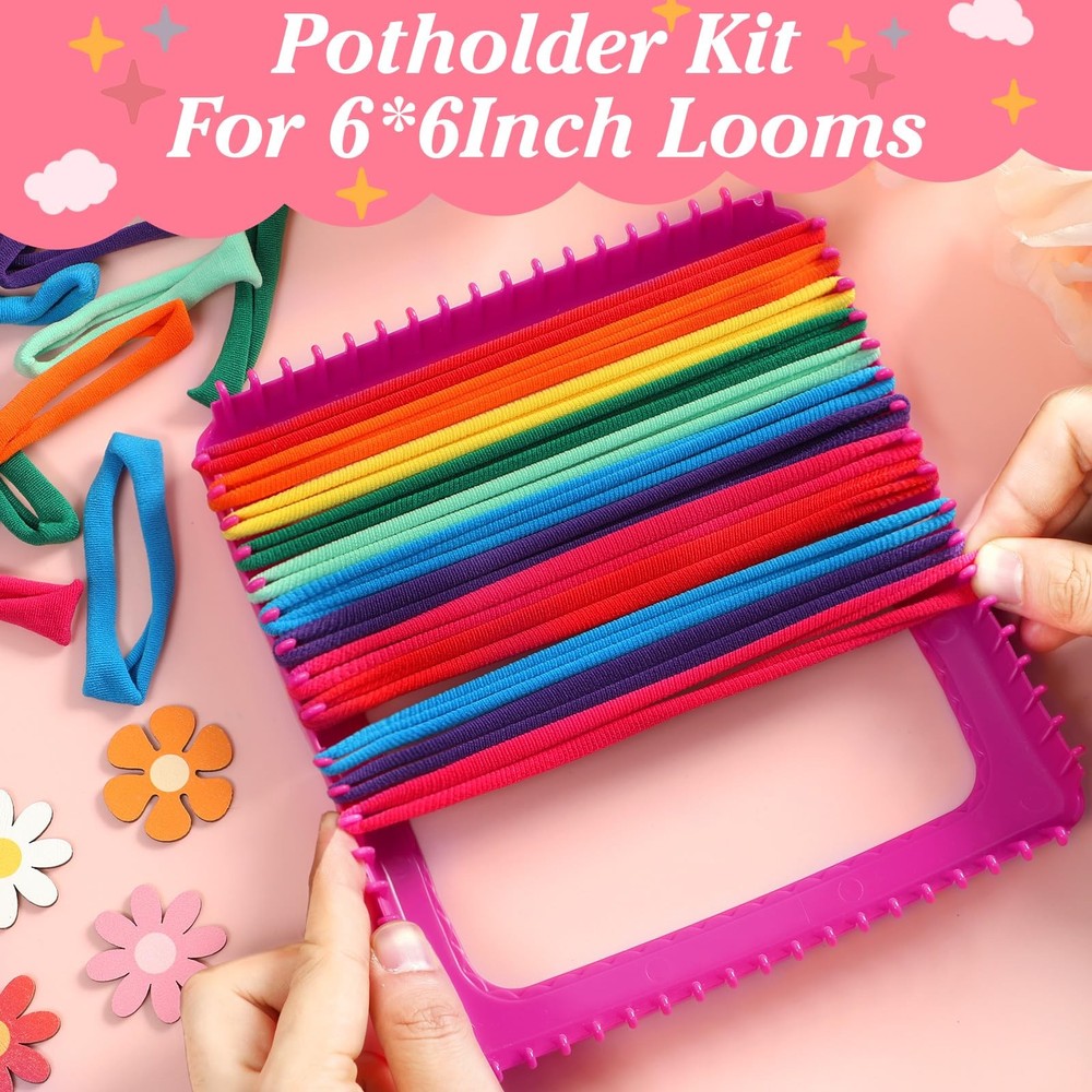 600 Pieces Loom Loops Potholder Muti-Colored Weaving Loom Loop Potholder Loop...