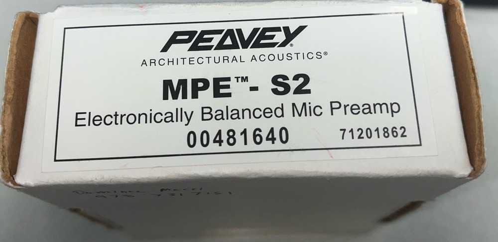 Peavey MPR-S2 Electronically Balanced Mic Preamp