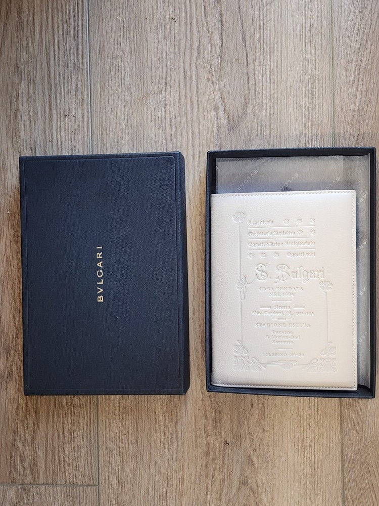 BVLGARI Note Cover Leather Notebook Organizer Blank 7"x5"