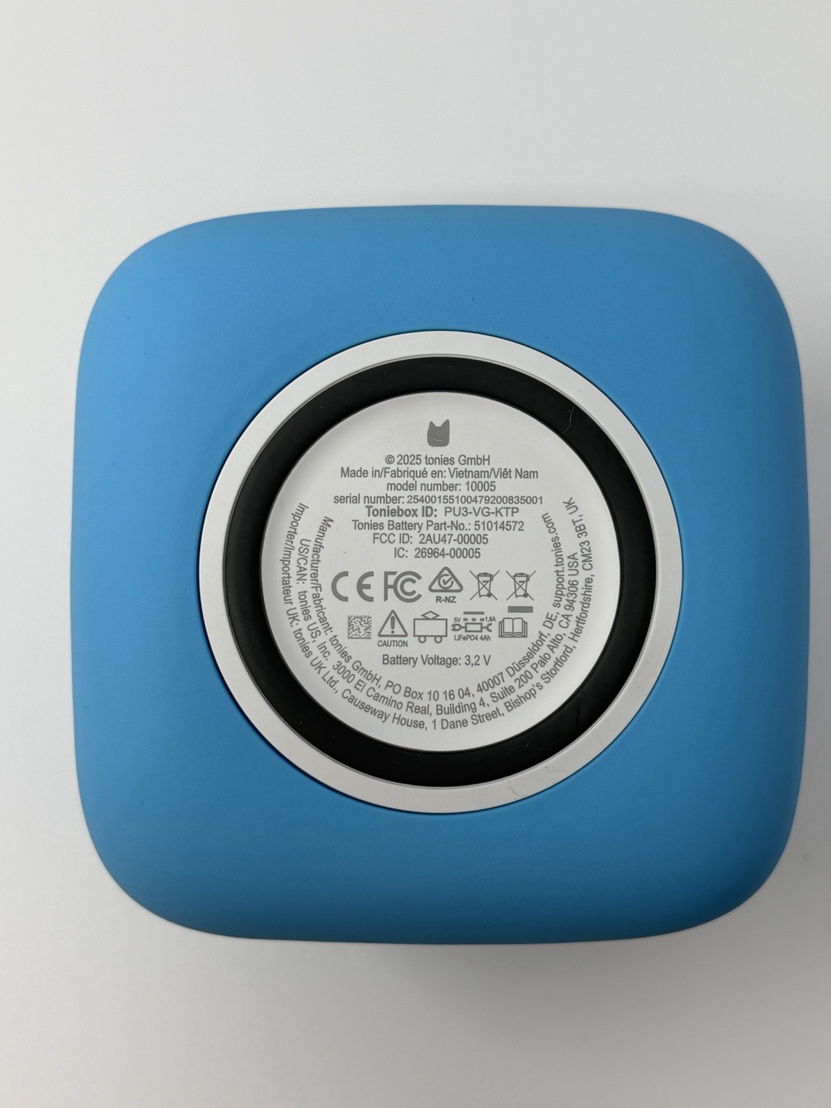 ¥Tonies Toniebox 2 Sky Blue Audio Player Kids Story Box With Charging Cable -New