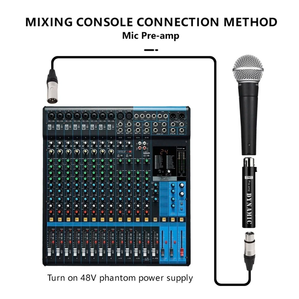 Replace for DM1 Dynamic Microphone Preamplifier 28DB Gain Amplifier for7710