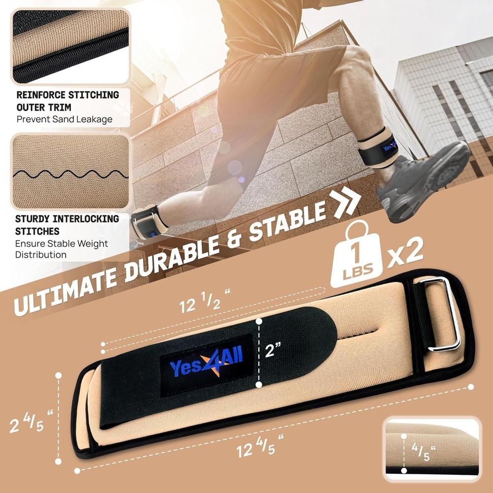 Versatile Adjustable Wrist & Ankle Weights Pair - Enhance Your Cardio Routine