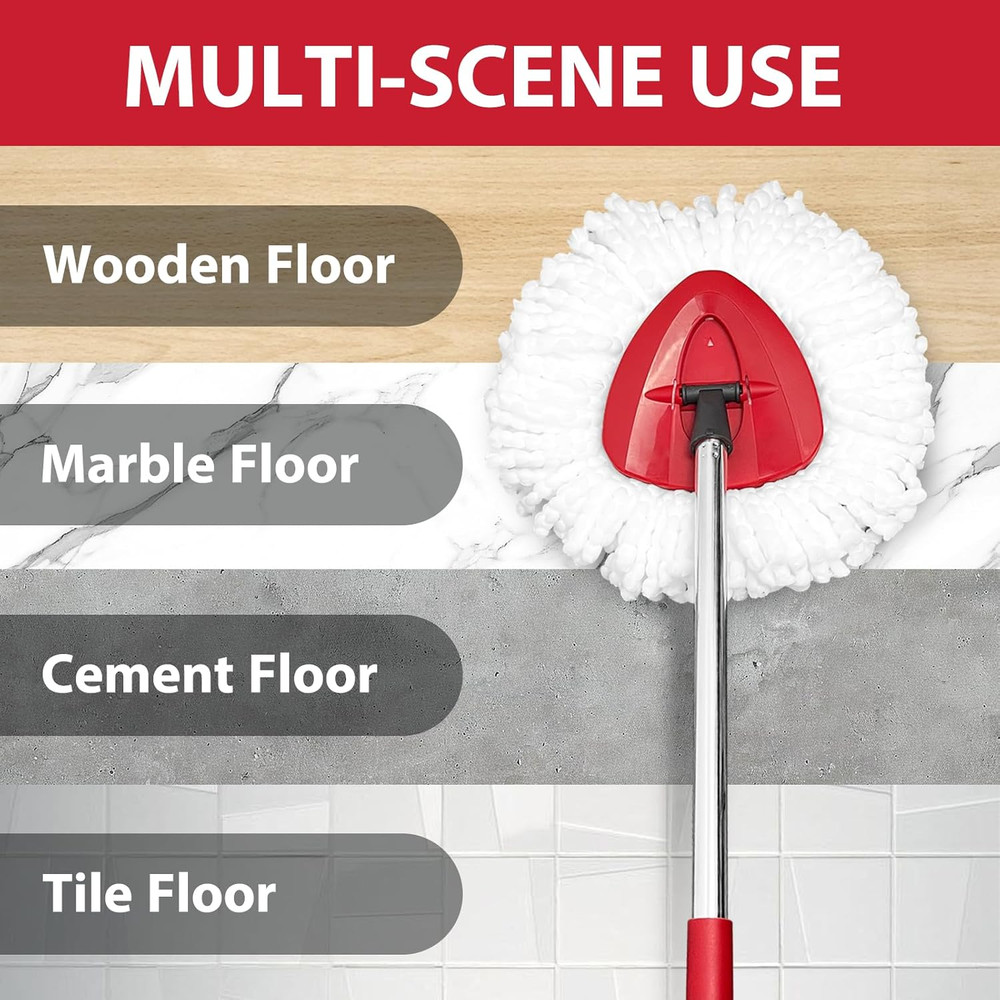 Spin Mop Replacement Set for O-Ceda EasyWring 1-Tank System, Includes 2 Mop Head