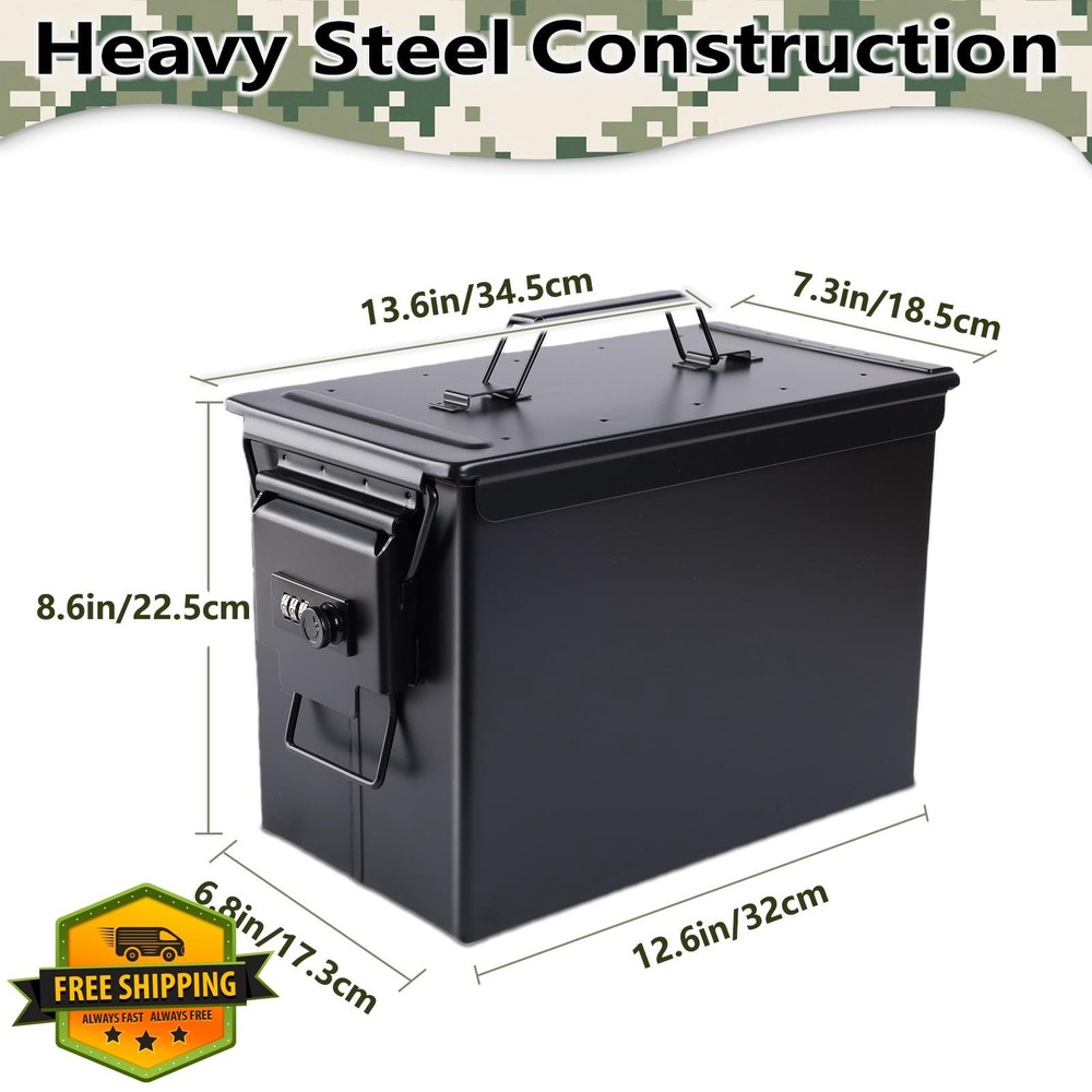 YSKMLOLP Ammo Can Storage Box, Fireproof, Waterproof, Lithium