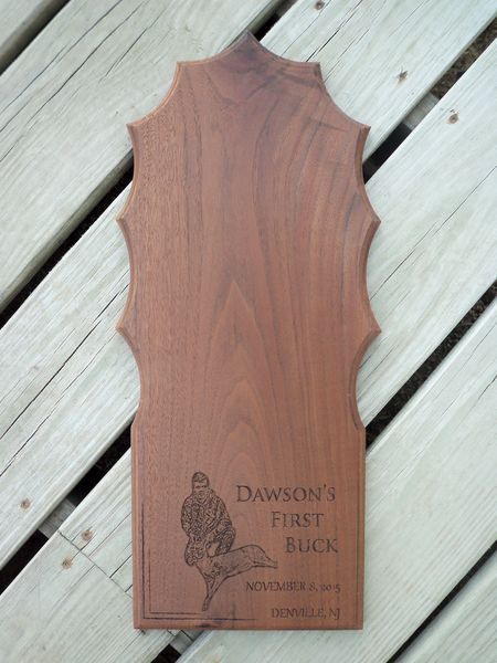 Personalized European Deer Drop Down Skull Trophy Engraved Wall Mount