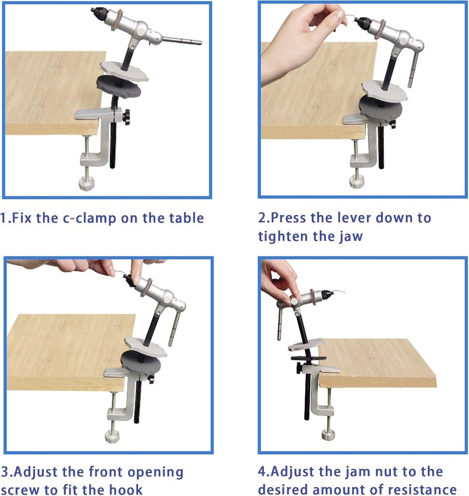 Riverruns Quality Rotary Fly Tying Vise Fly Tying Tools Fly Tying Materials
