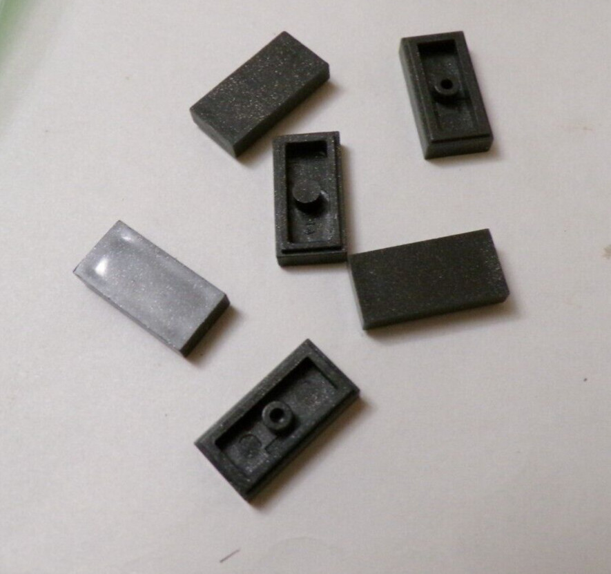 Unbranded x8 Dark Silver Gray 1x2 Smooth Tiles (021-36)