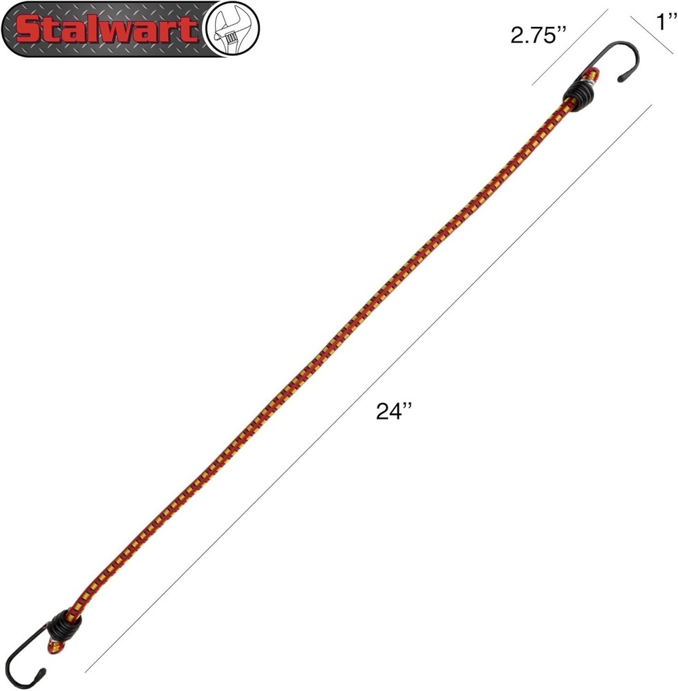 10-Pack 24-Inch High Visibility Bungee Cords - Durable & Adjustable Straps